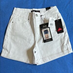 Royalty For Me White Denim Jean Shorts Mid-Length